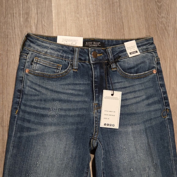 HOT ! Judy Blue 29 Relaxed Fit Jeans Distressed Mid Rise Stretch JB8271 DK - Picture 3 of 8